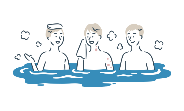 お風呂やプールに一緒に入っても何の心配はない